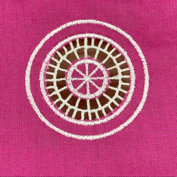 Lilly Pulitzer Linen Blend Pink Embroidered Tunic Top - Picture 5 of 10